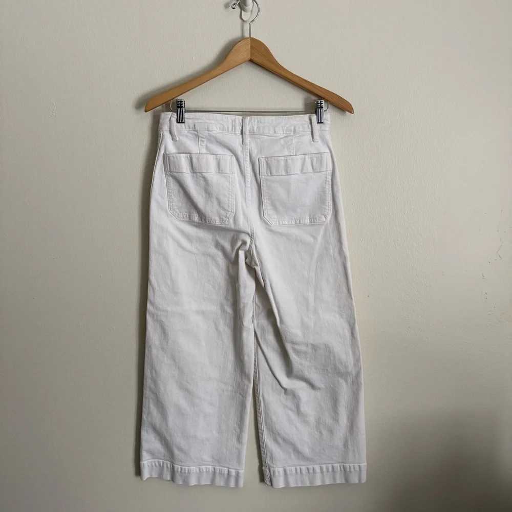 Madewell Emmett Wide Leg Crop Jeans in Tile White High Rise Women's Size 28 - Picture 8 of 12